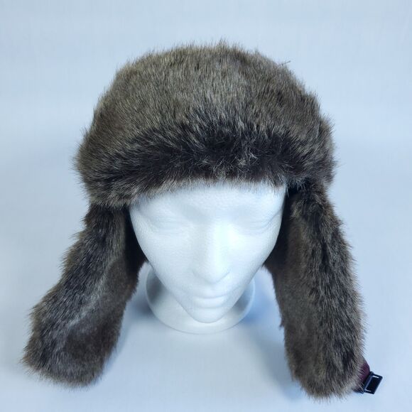 D&Y David & Young Trapper Hat Womens Faux Fur Accents Ear Flaps - Picture 4 of 11